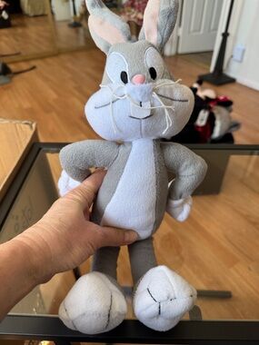 Gray & White Plush Bunny kids Toy - Soft Interactive Play